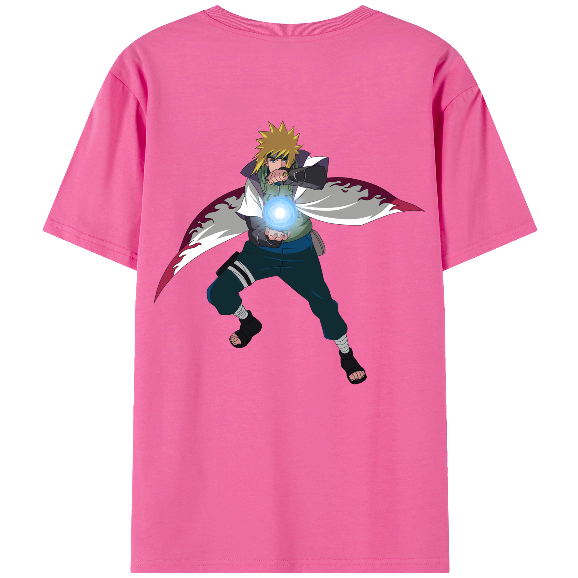 （画像用） NARUTO -ナルト- 波風 ミナト Namikaze Minato レディース半袖Tシャツ(バックプリント)